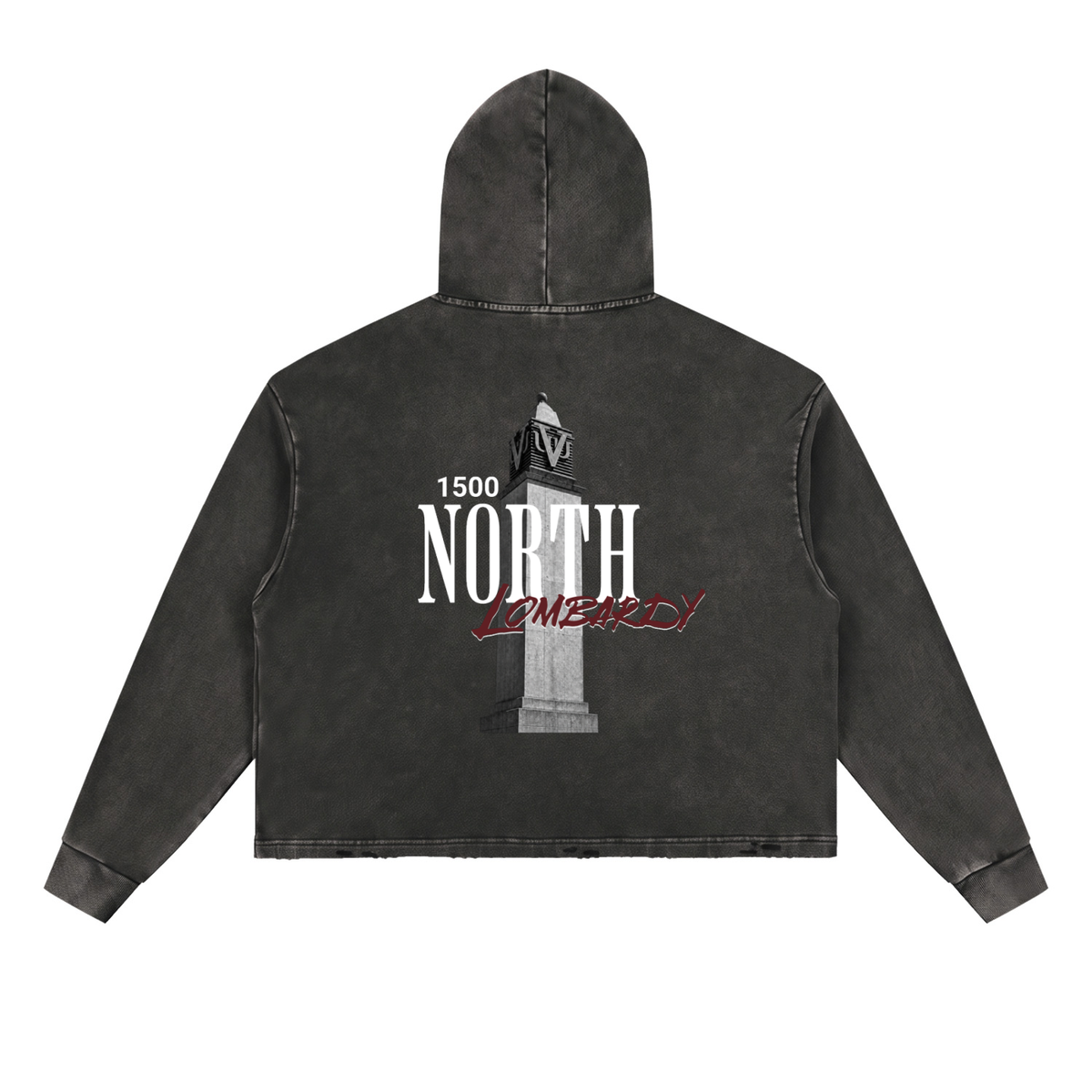 1500 Vintage Washed Frayed Hoodie