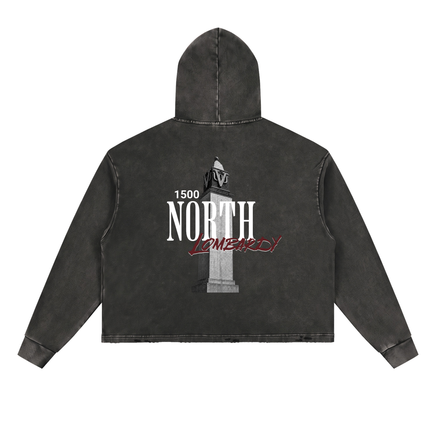 1500 Vintage Washed Frayed Hoodie