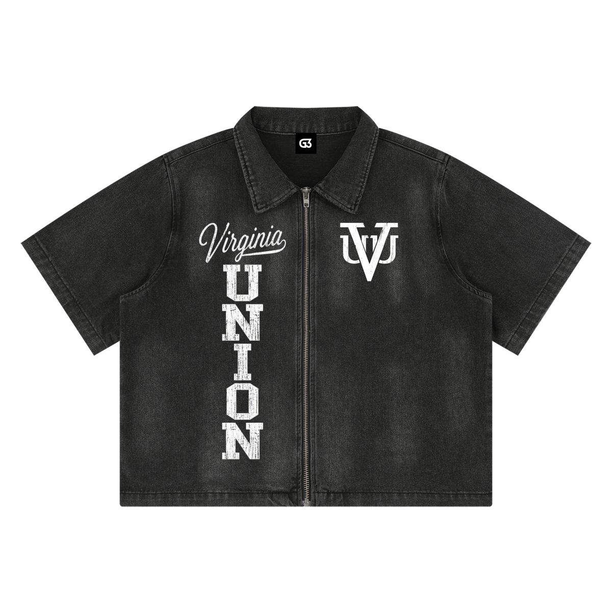 Union Vintage Washed Full-Zip Denim Shirt