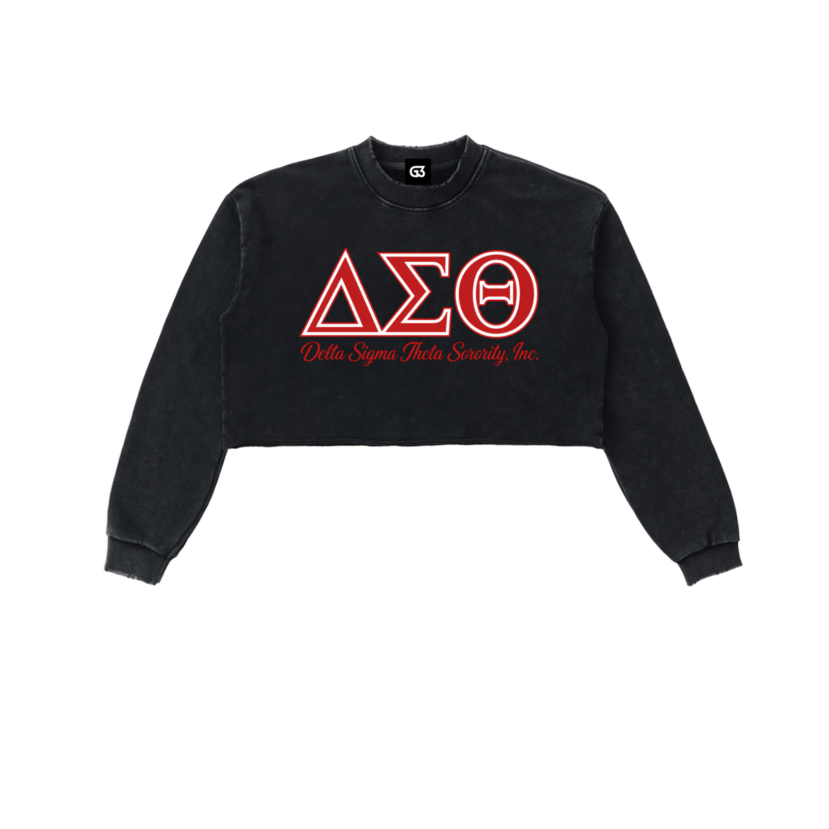 DST Washed Raw Edge Cropped Sweatshirt
