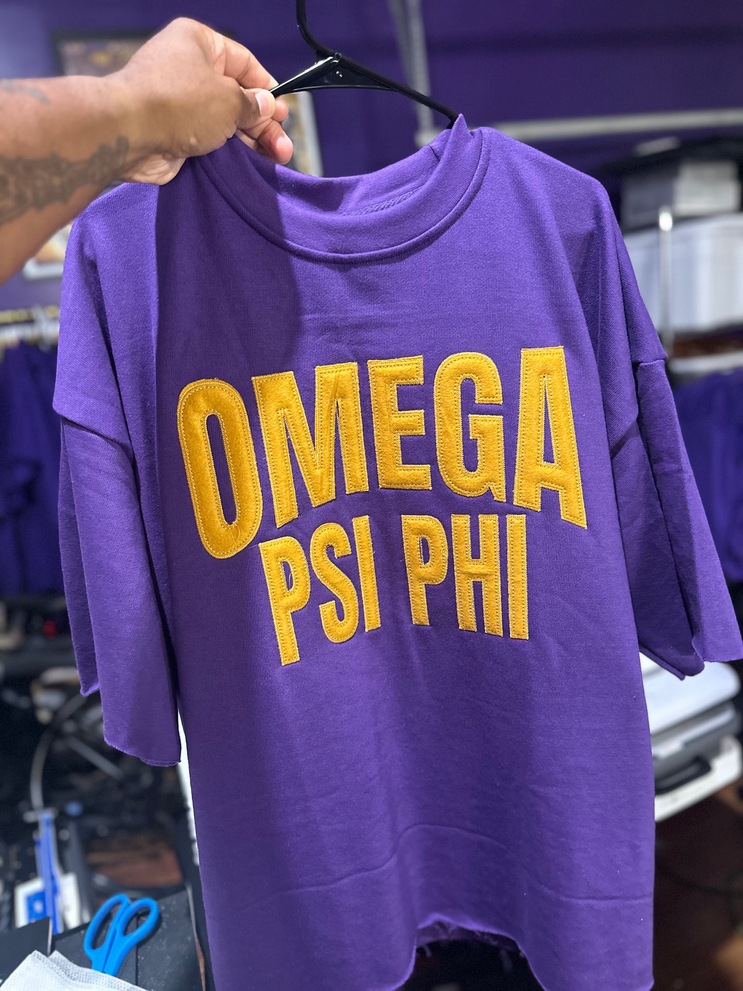 Omega Psi Phi Felt Vintage Tee