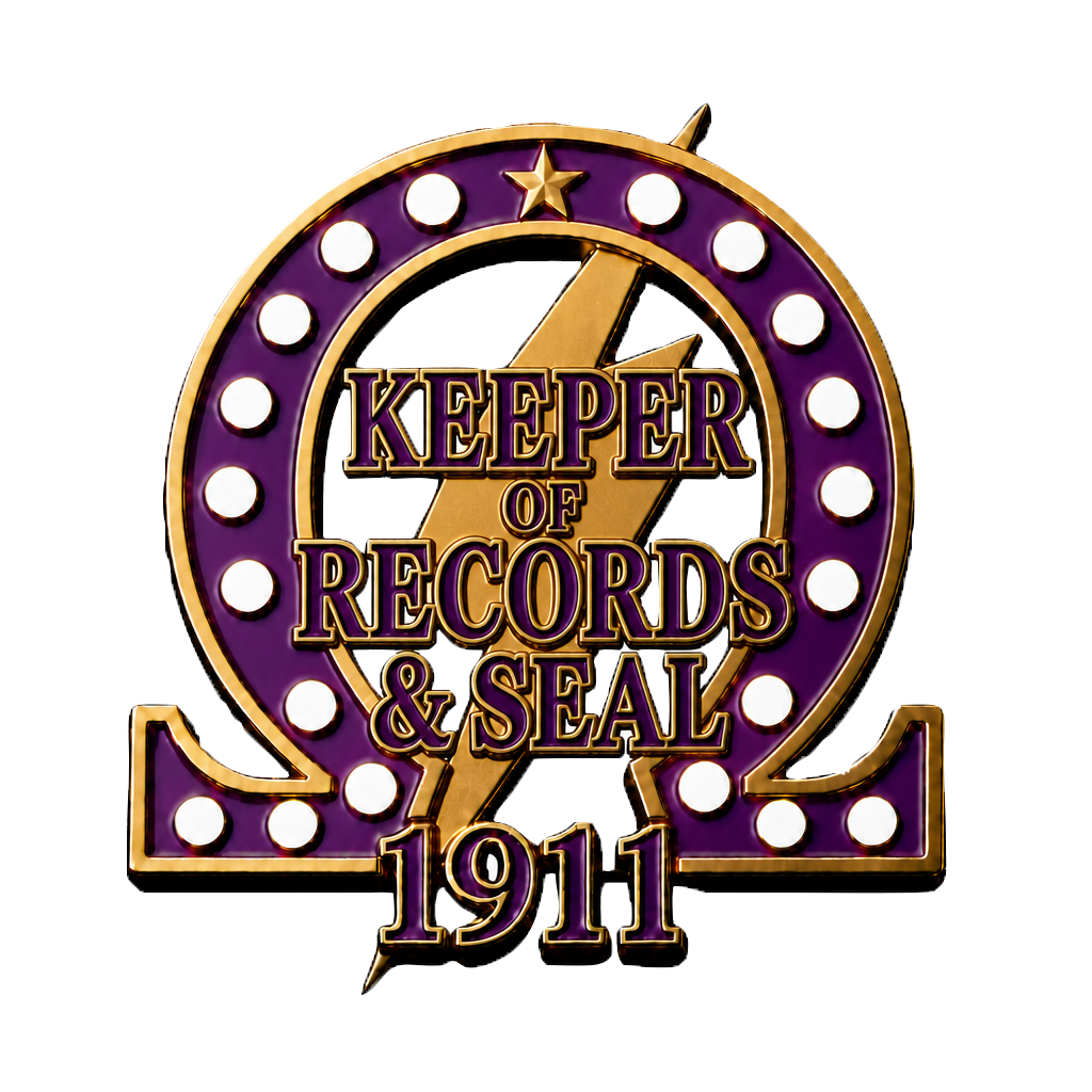 Omega Psi Phi Keeper of Records & Seal Lapel Pin