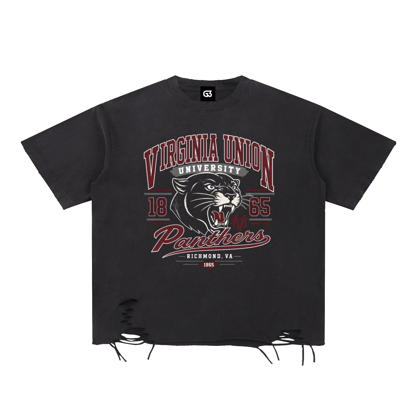 VUU Snow Washed Raw-Hem T-Shirt