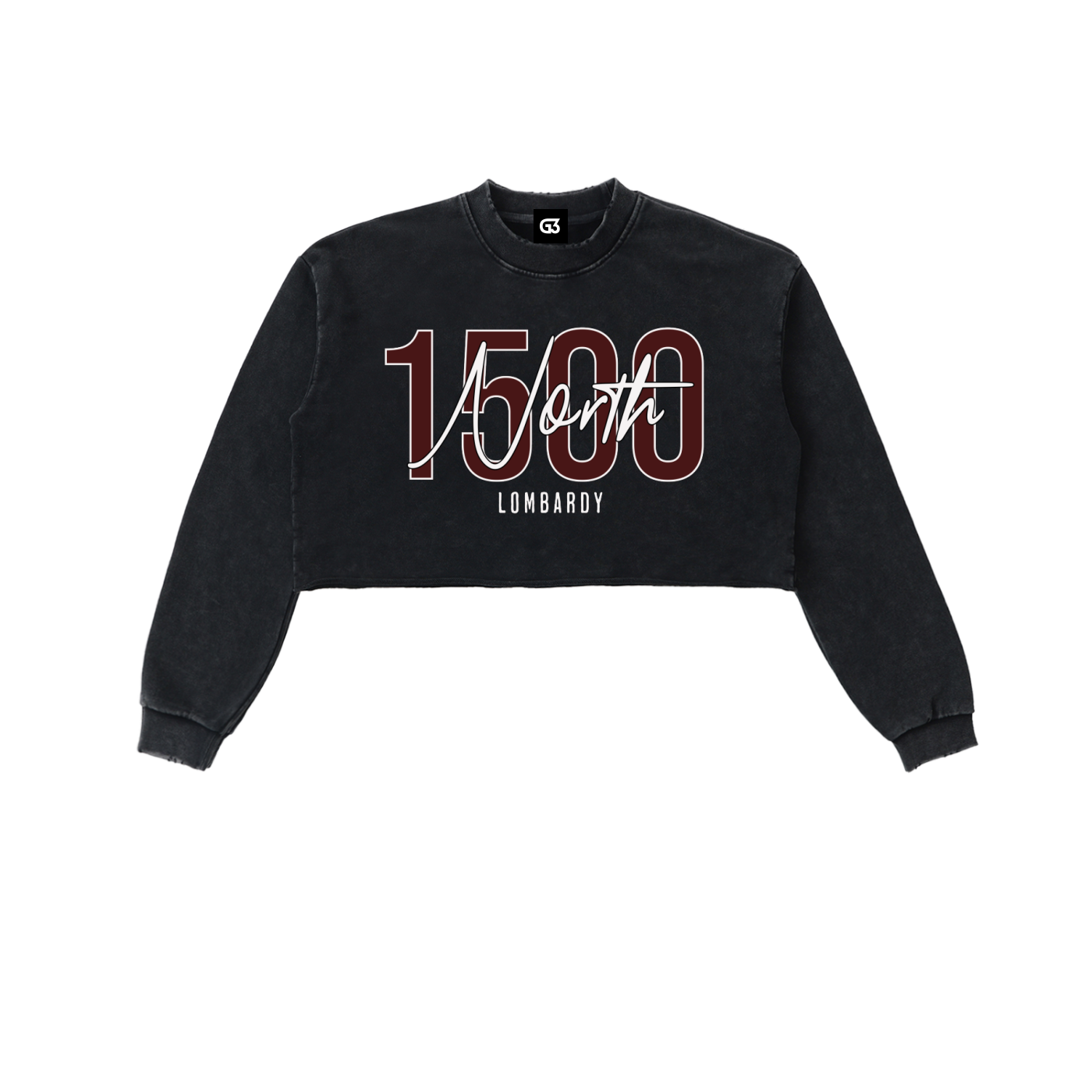 VUU Women's Snow Washed Raw Edge Cropped Sweatshirt