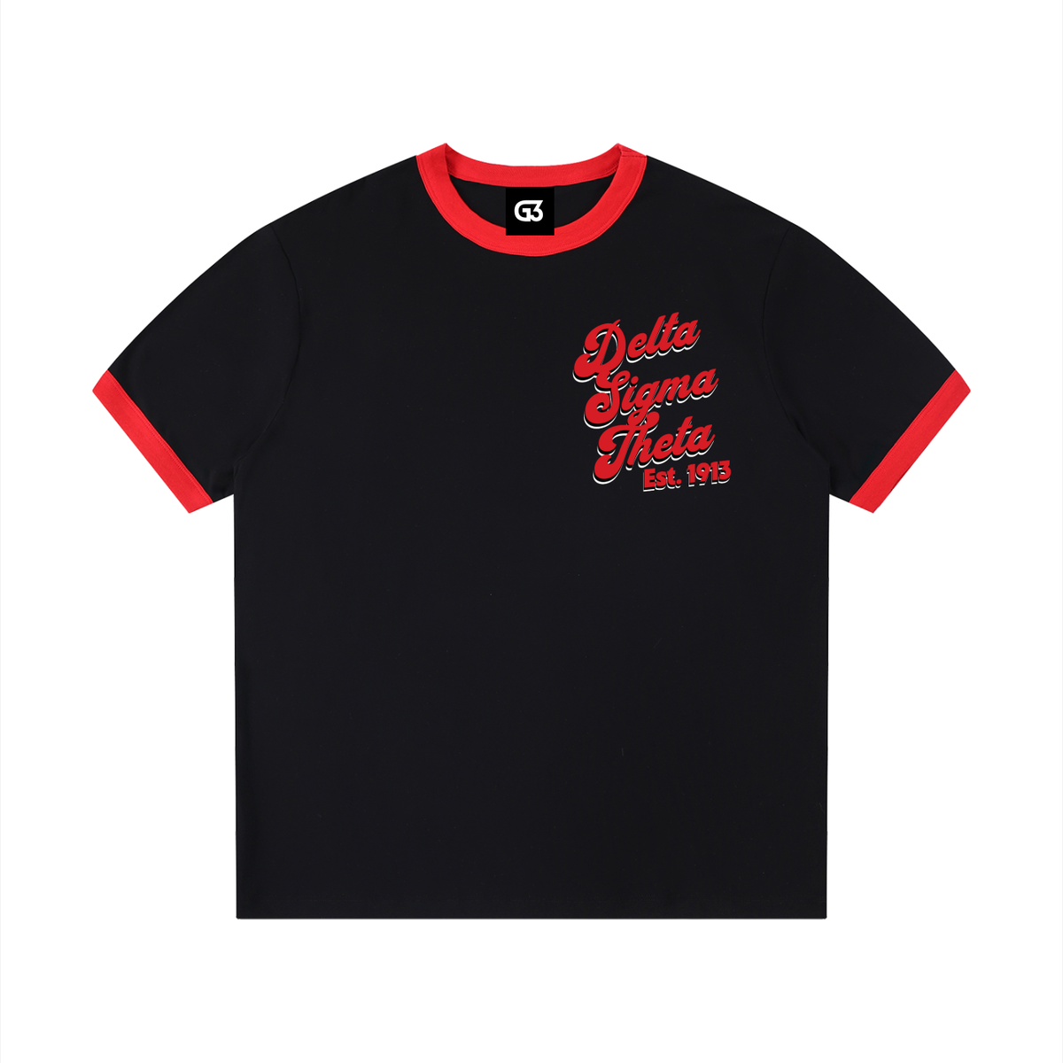 1913 Contrast Ribbed Crewneck T-Shirt